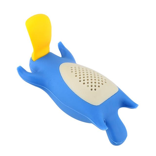 Lustiger Schnabeltier Teefilter aus hochwertigem Silikon für eine besondere Teestunde mit losem Tee.