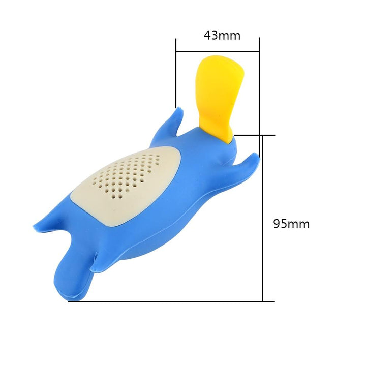 BPA-freier Schnabeltier Teefilter aus lebensmittelechtem Silikon für gesunden Genuss von losem Tee.