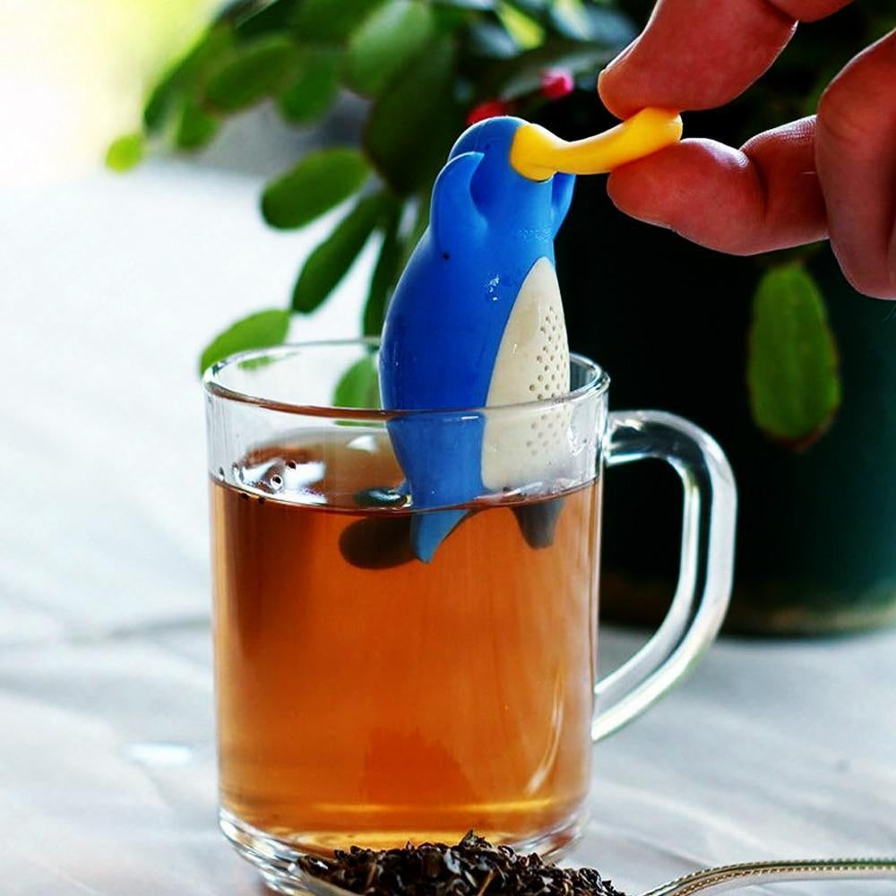 Umweltfreundlicher Schnabeltier Teefilter aus BPA-freiem Silikon, perfekt für Teeliebhaber.