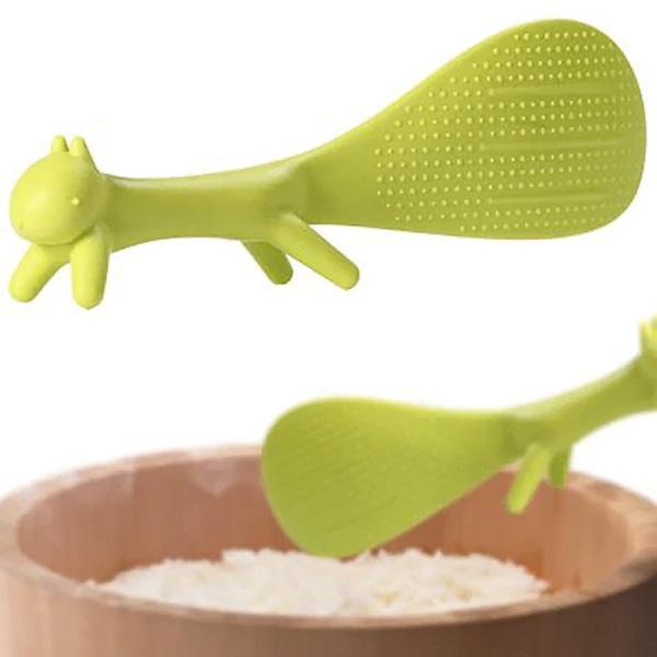 Ergonomisches Eichhörnchen Reispaddel aus antihaft Nylon. Ein niedlicher und praktischer Küchenhelfer für jede Küche.