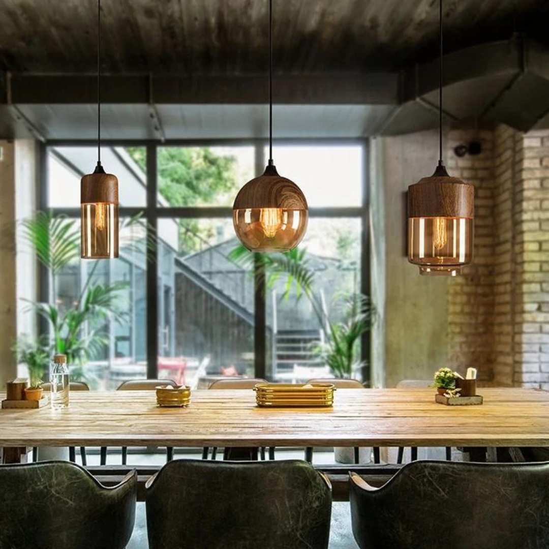 Vielseitige NordLuna Deckenlampe aus Holz, passt in Wohnzimmer, Schlafzimmer & Esszimmer.