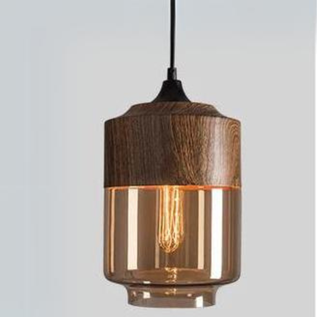 Zeitgenössische NordLuna Deckenlampe aus Holz, skandinavischer Look für moderne Wohnräume.