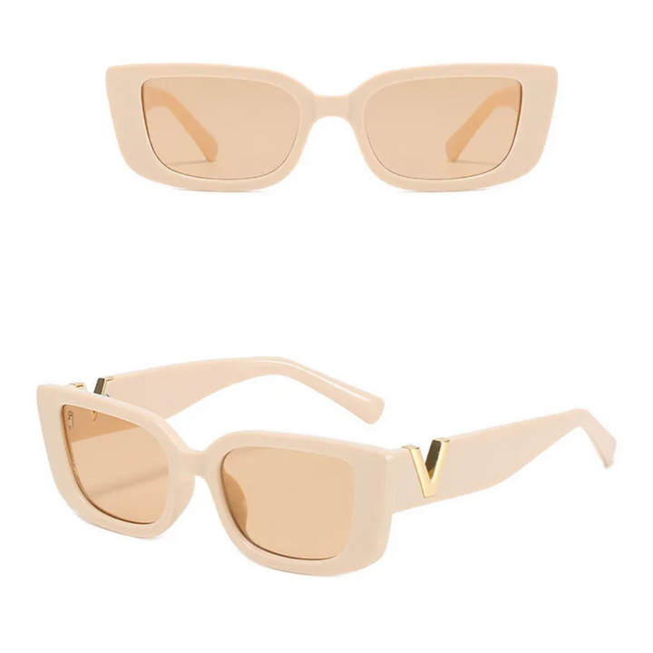 Markante Katzenaugen Sonnenbrille im Vintage-Stil, Unisex Brille für einen auffälligen Sommer-Look.