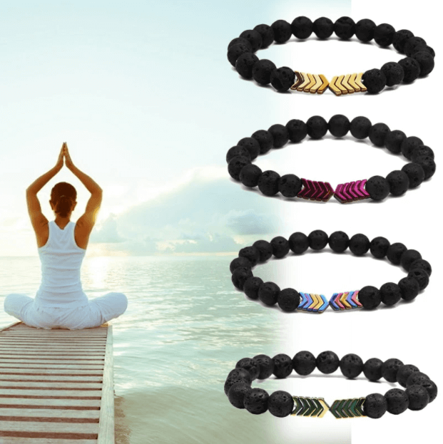 Unisex Anti-Stress Armband aus Hämatit für Energiebalance und Wohlbefinden.