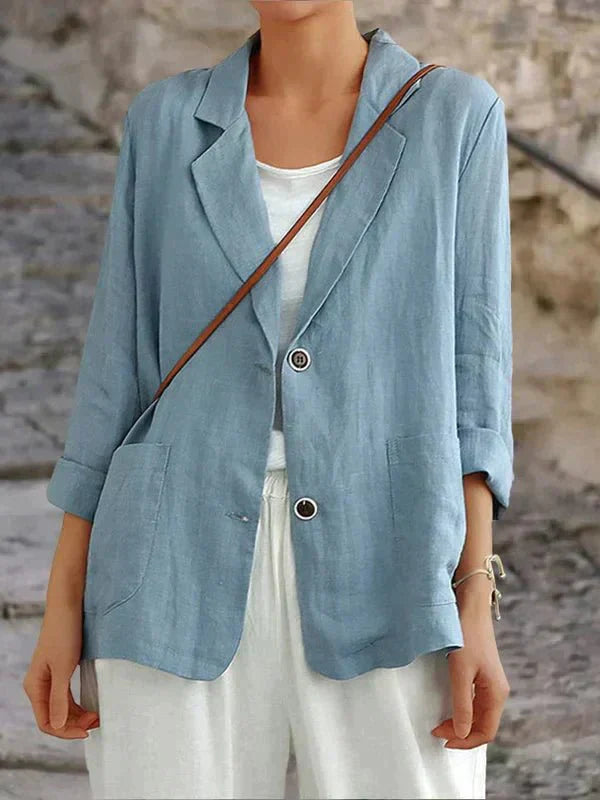 Eleganter Damen-Blazer "Olivia" in entspannter Passform, perfekt als leichte Oberbekleidung für Büro oder Freizeit.