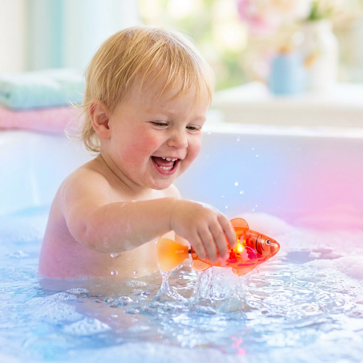 LED Schwimmfische, Lernspielzeug für Kinder. Set zum Entdecken der Unterwasserwelt und für viel Badespaß.
