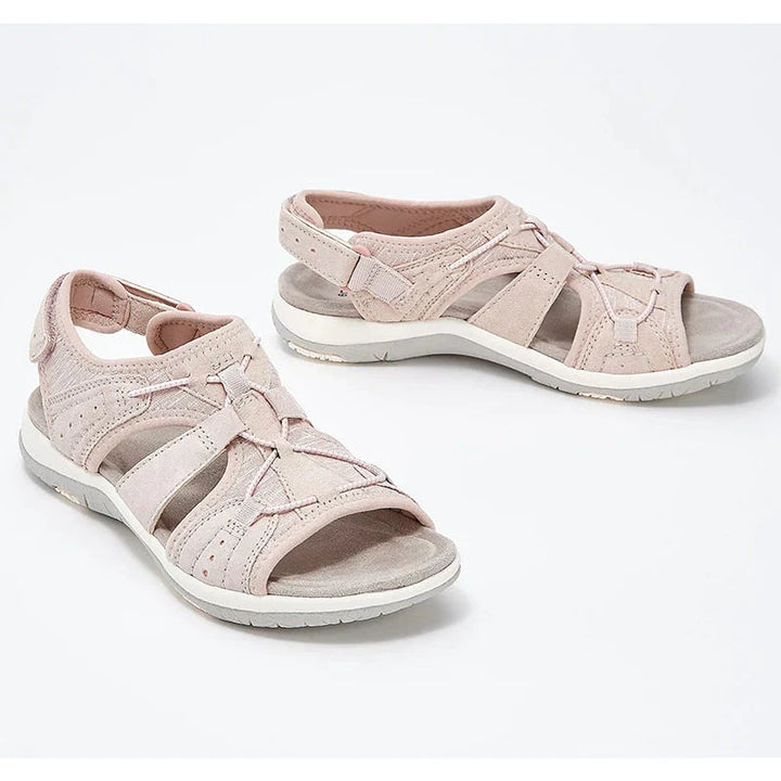 Damen Sommer Sandalen mit Keilabsatz, ideal für einen lässigen oder eleganten Freizeit-Look. Komfort Schuhe.