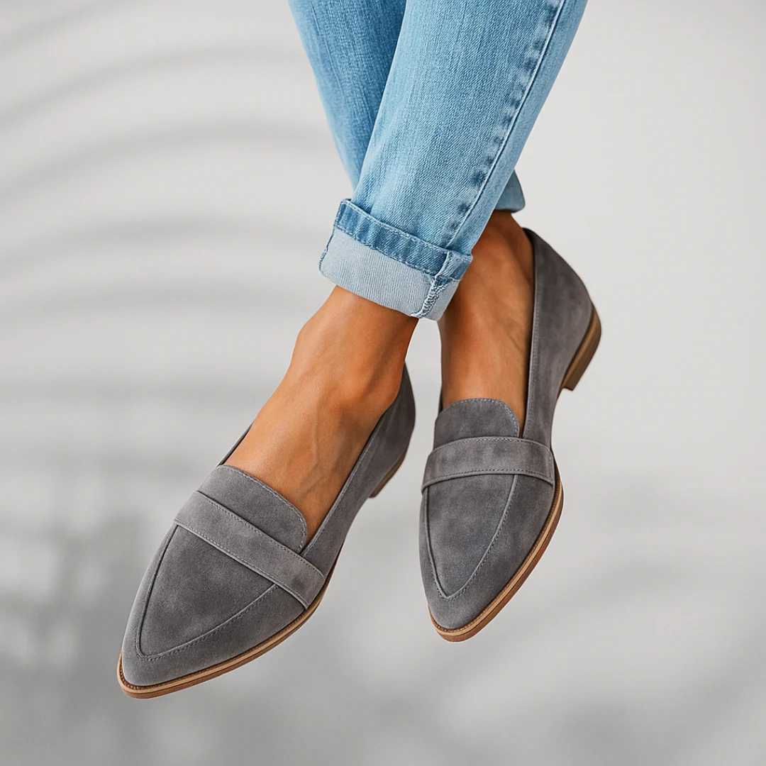 Ergonomische orthopädische Mokassins für Damen aus Leder, garantieren gesunden Gang und Wohlbefinden.