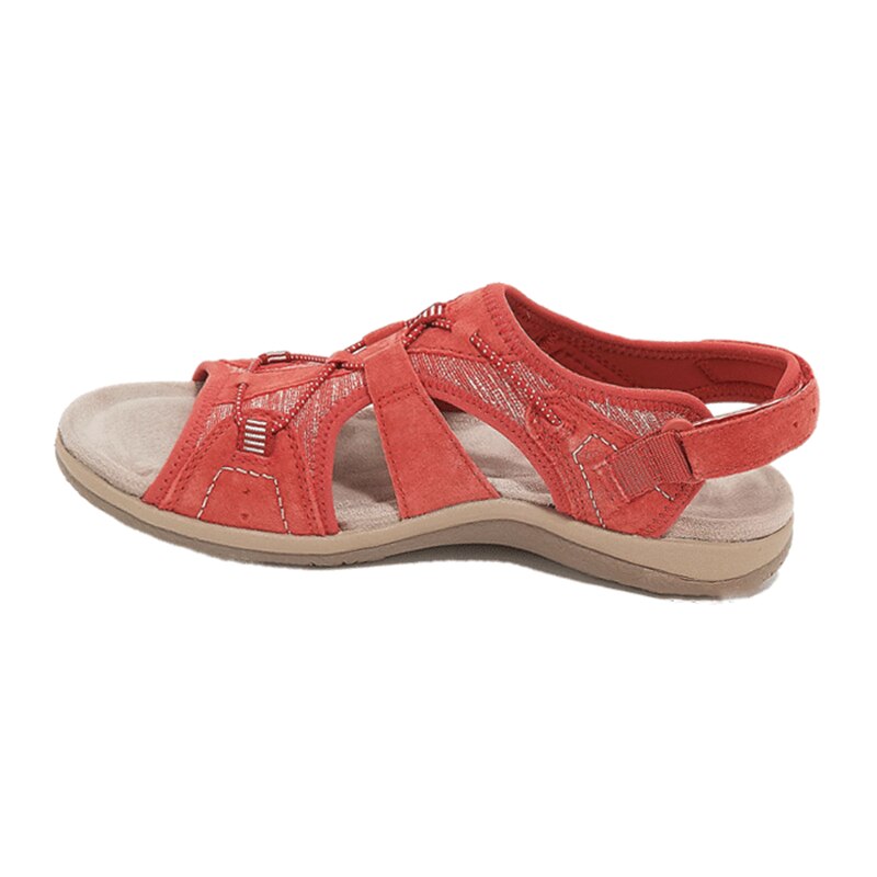 Leichte orthopädische Damensandalen mit Memory Foam und guter Fußstütze.