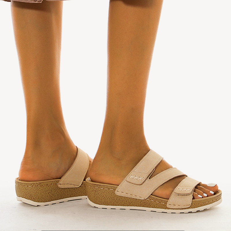 Elegante orthopädische Damen Sandalen zur Haltungskorrektur und Unterstützung der Fußgesundheit.