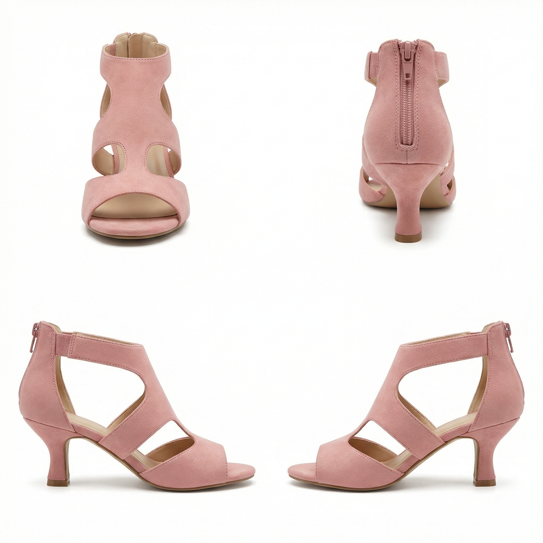 Bequeme orthopädische Damen Pumps für gesunde Füße, stilvoll in Rose/Schwarz. Komfortschuhe für jeden Anlass.