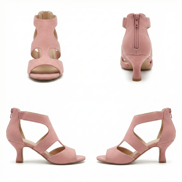 Bequeme orthopädische Damen Pumps für gesunde Füße, stilvoll in Rose/Schwarz. Komfortschuhe für jeden Anlass.