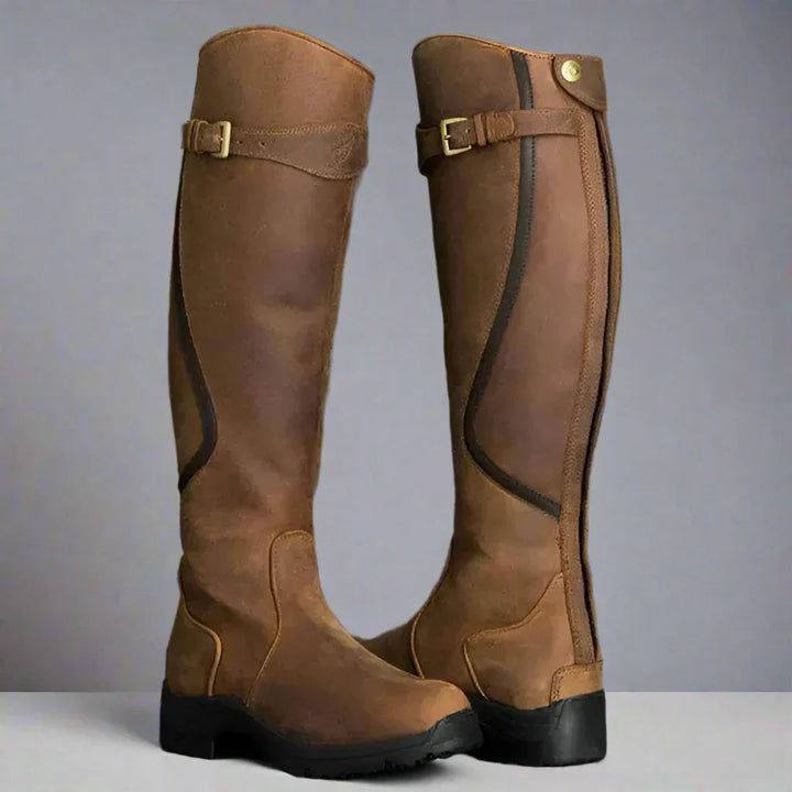 Orthopädische Damenreitstiefel Sofia, kniehoch, elegant & komfortabel für Reiterinnen.