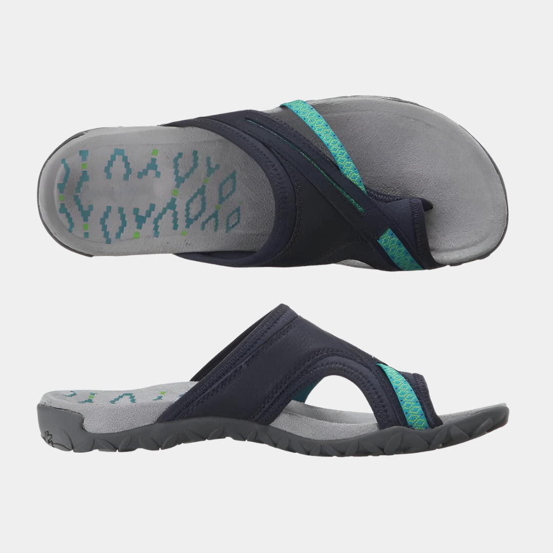 Bequeme orthopädische Damensandalen mit ergonomischem Fußbett & Fußunterstützung bei Fersensporn.
