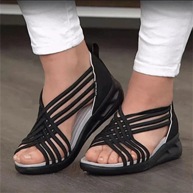 Orthopädische Damensandalen für den Sommer, leicht & wasserdicht, mit 4,5 cm Absatz. Ideal für Strand & Alltag.