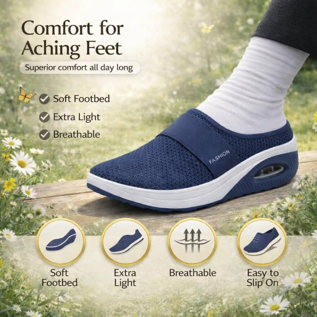 Komfortable orthopädische Hausschuhe, leichte Slip-on Pantoffeln für Damen & Herren, Fußentlastung.