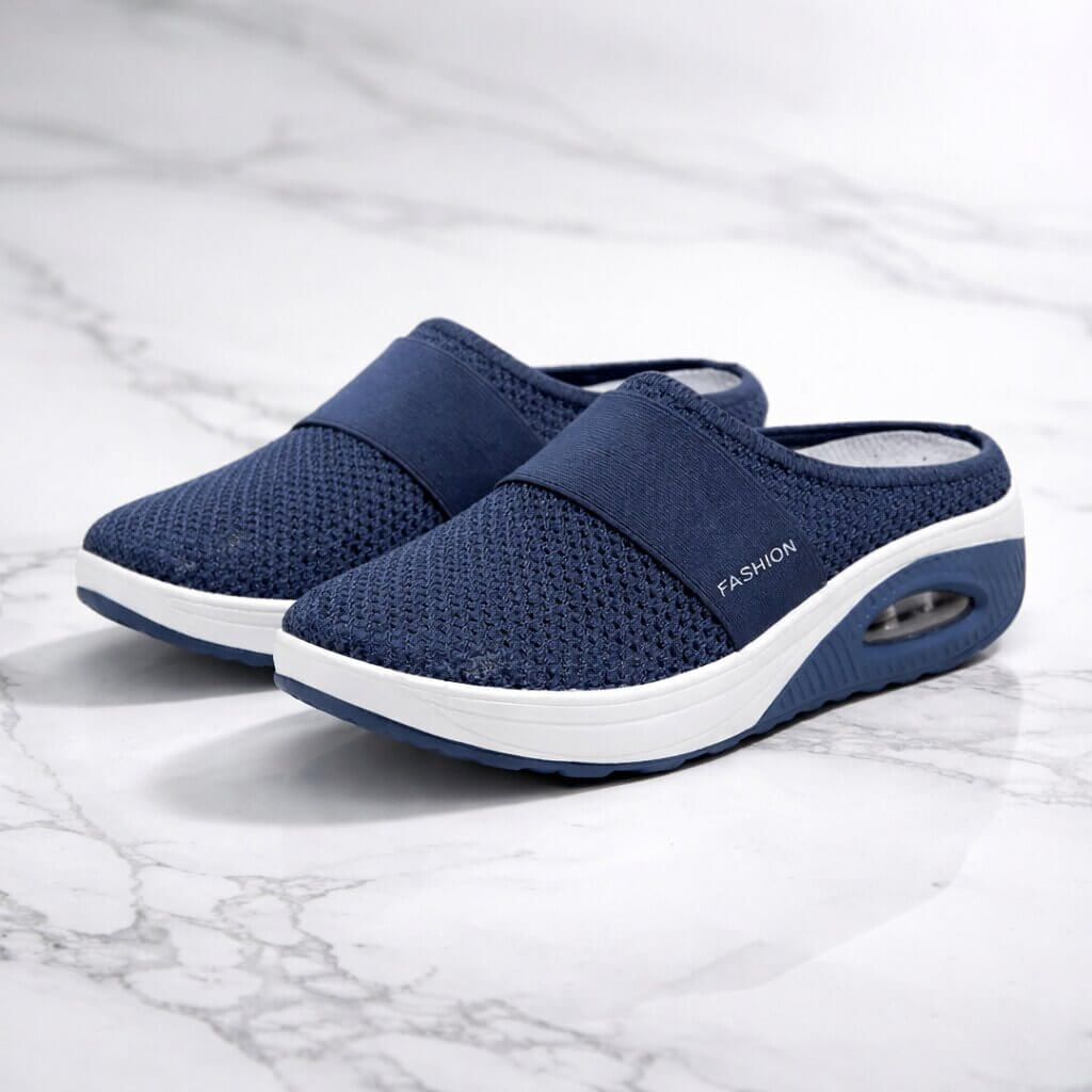 Orthopädische Pantoffeln für Damen & Herren, bequeme Slip-on Hausschuhe mit Komfortsohle.