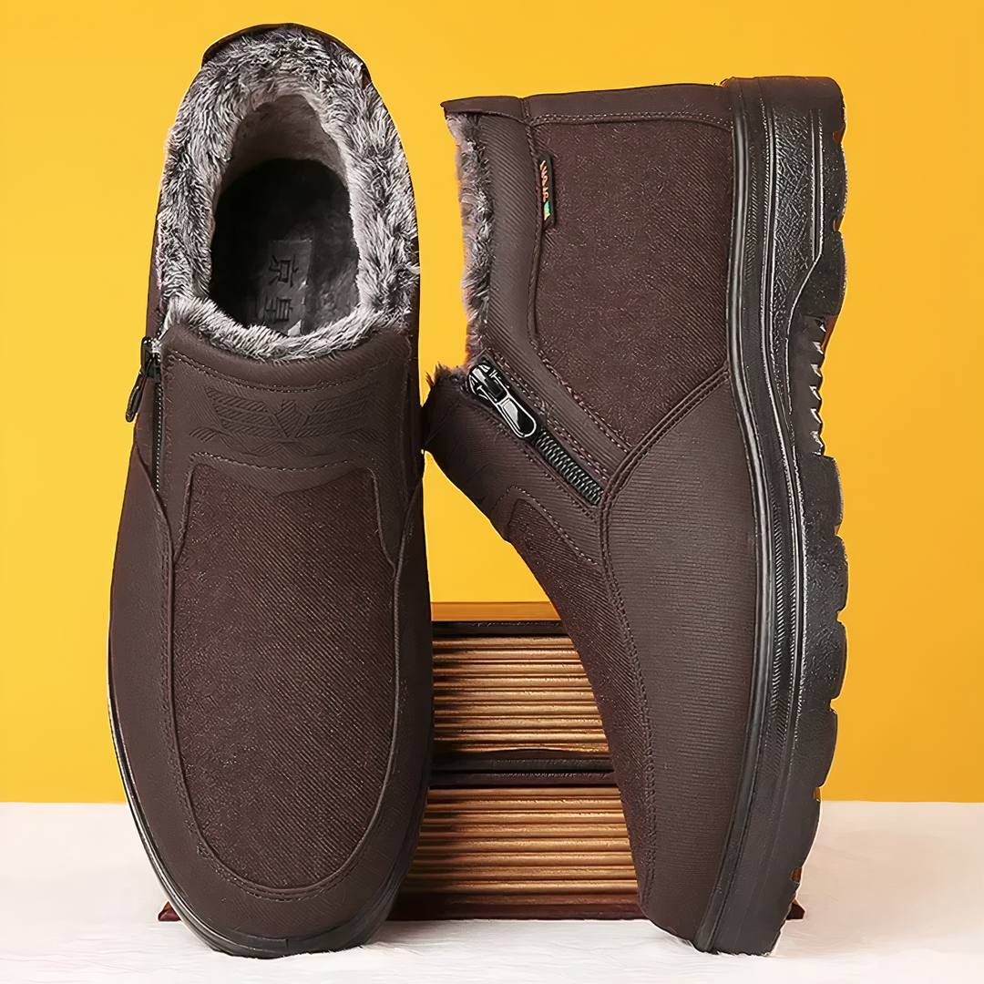 Orthopädische Herren Winterschuhe: Warme Komfortschuhe mit Fußunterstützung und rutschfester Sohle für kalte Tage.