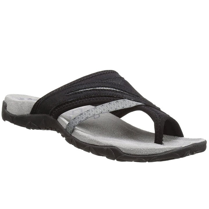 Bequeme rutschfeste Pantoletten für Damen & Herren in Marineblau/Schwarz. Komfortable Sandalen mit Memory Foam Sohle.
