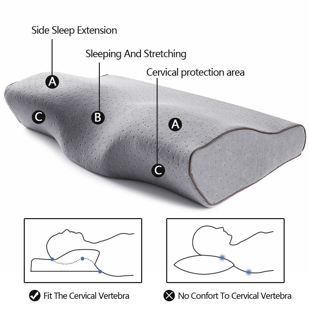 Spezielles Anti-Schnarch-Nackenkissen fördert eine optimale Schlafposition & reduziert Schnarchen, waschbar.