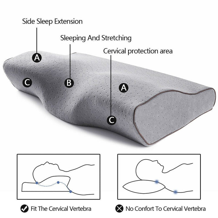 Spezielles Anti-Schnarch-Nackenkissen fördert eine optimale Schlafposition & reduziert Schnarchen, waschbar.