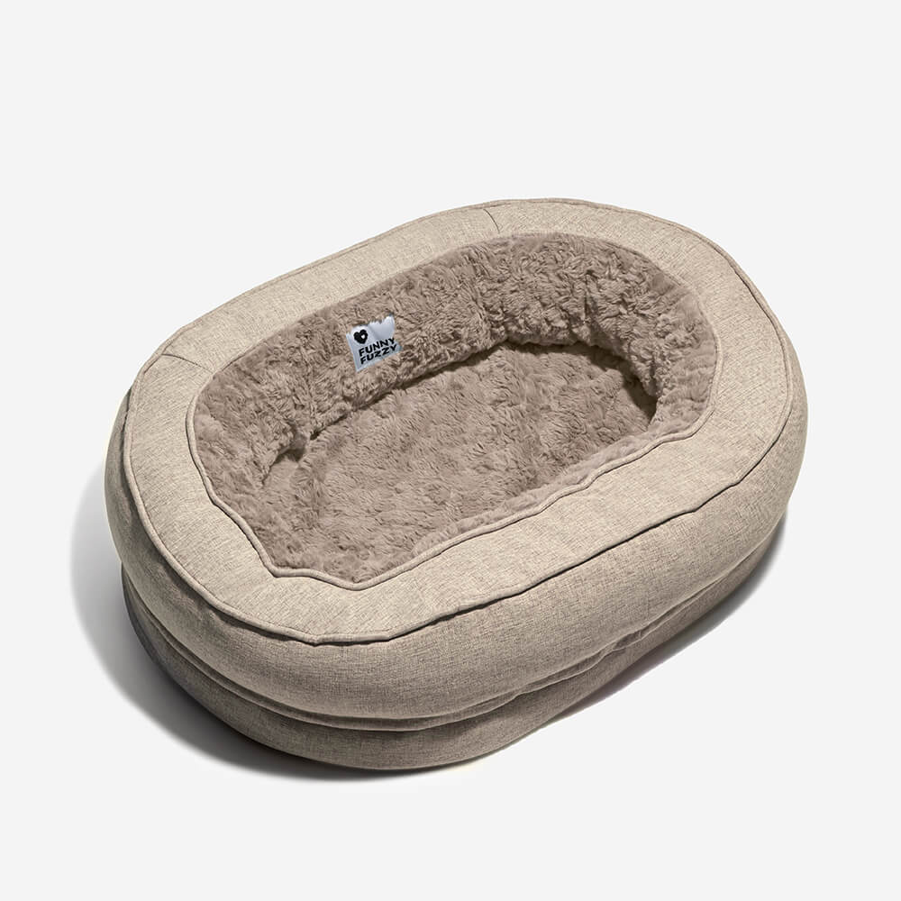 Flauschiges, orthopädisches Donut-Hundebett, perfekt für entspannte Stunden & Tiefschlaf.