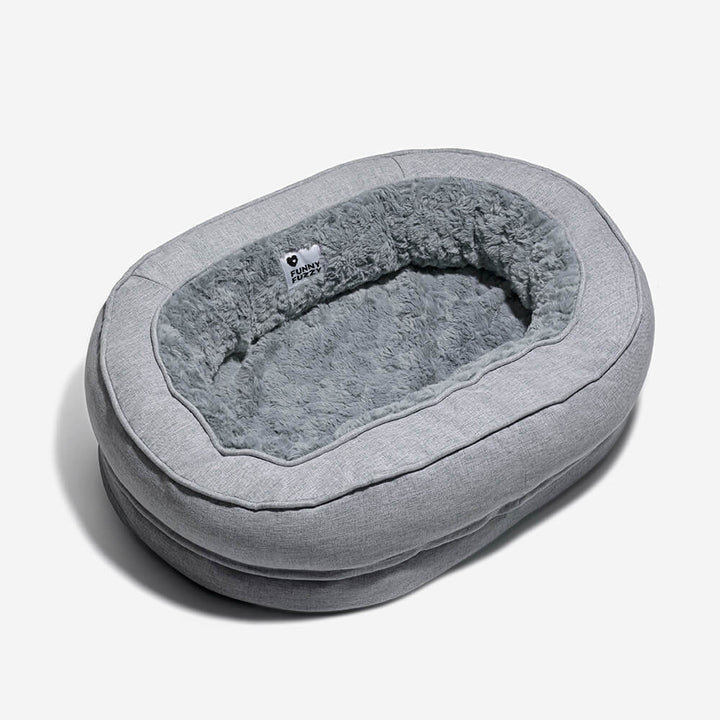 Strapazierfähiges orthopädisches Haustierbett, Donutform, waschbar & rutschfest.
