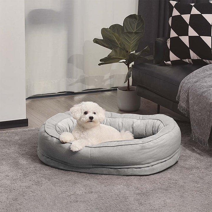 Donut Haustierbett für Hunde & Katzen, orthopädisch & extrem gemütlicher Schlafplatz.