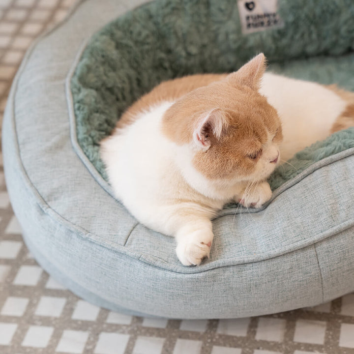 Weiches orthopädisches Donut Hundebett, anti-rutsch & pflegeleicht, für tiefen Schlaf.