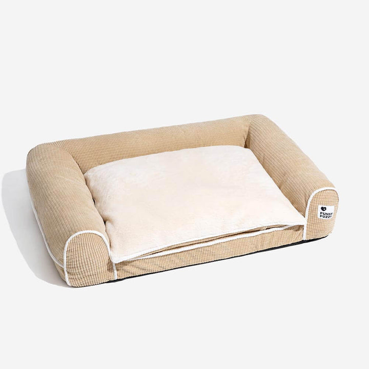 Orthopädisches Eck-Hundebett für alle Rassen. Gelenkfreundlich, weich, waschbar, hoher Komfort.