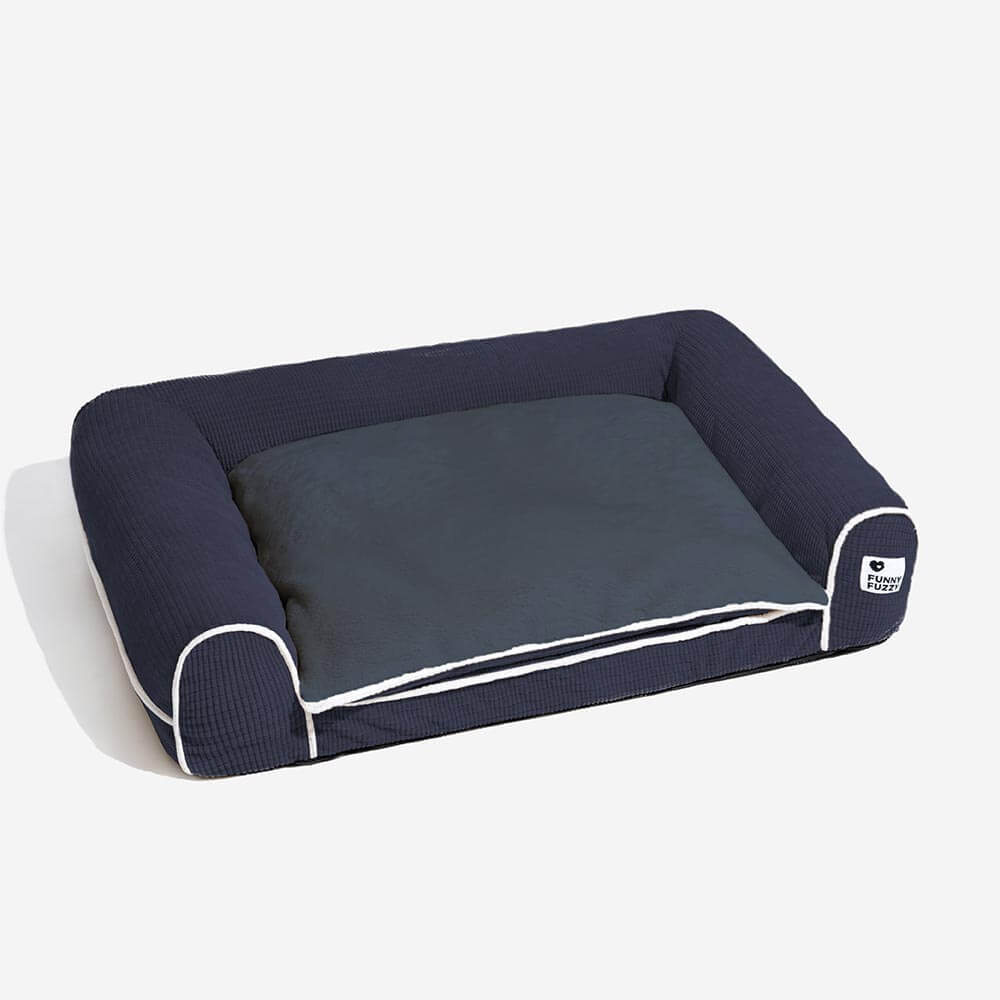Bequemes orthopädisches Eck-Hundebett für optimale Entspannung. Gelenkschonend, pflegeleicht.