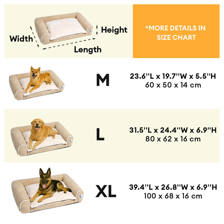 Eck-Hundebett orthopädisch mit Memory-Schaum. Gelenkfreundlich, bequem u. leicht zu reinigen.
