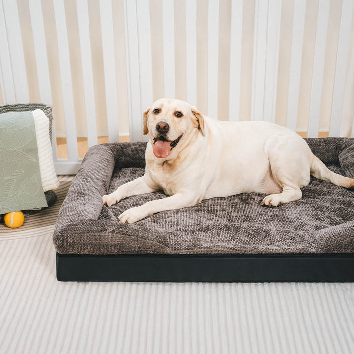 Leicht zu reinigendes, waschbares Hundebett. Orthopädisches Eckbett für Hygiene & Komfort.