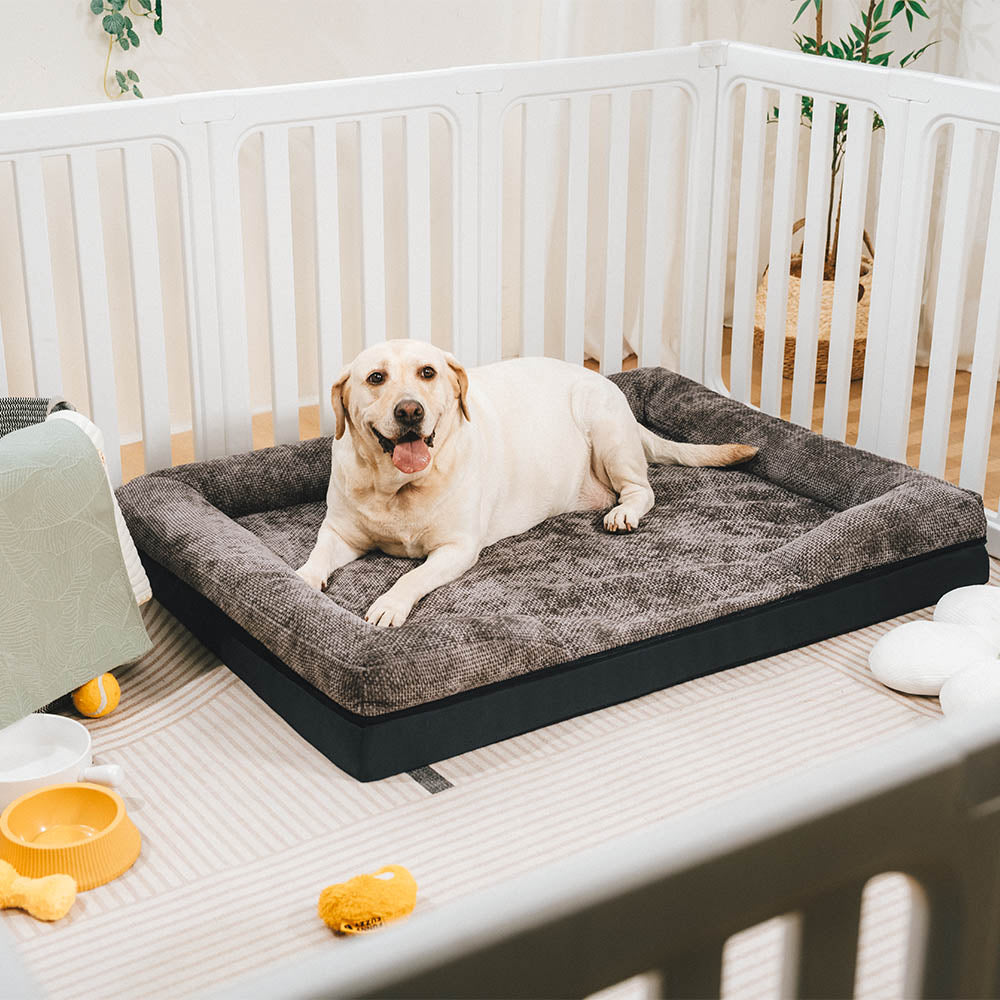 Gemütliches orthopädisches Eckkatzenbett. Waschbar, bietet warmen Rückzugsort für Katzen.