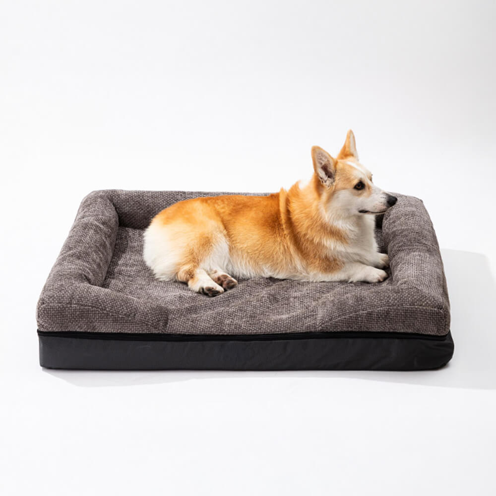 Waschbares, kratzfestes orthopädisches Eckbett für Haustiere. Ideal für Hunde & Katzen.