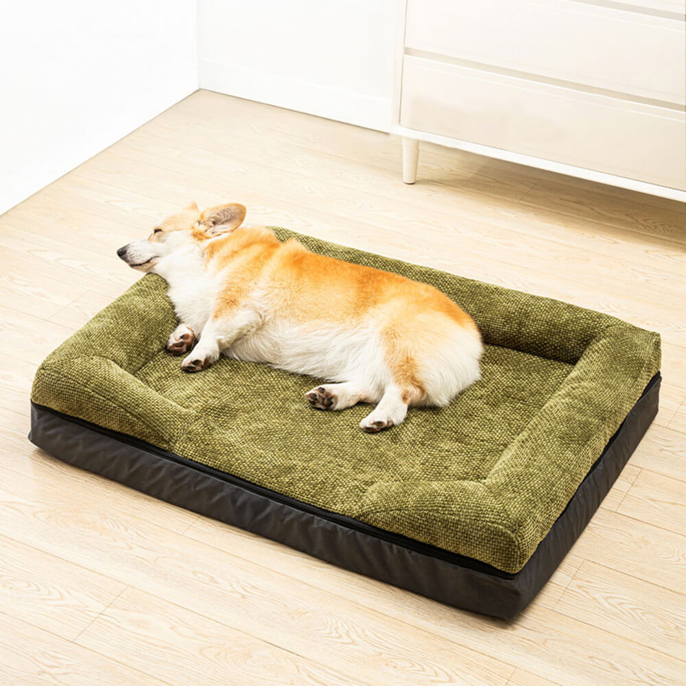 Waschbares orthopädisches Hundebett für kleine & grosse Hunde. Hygienisches Eckbett.