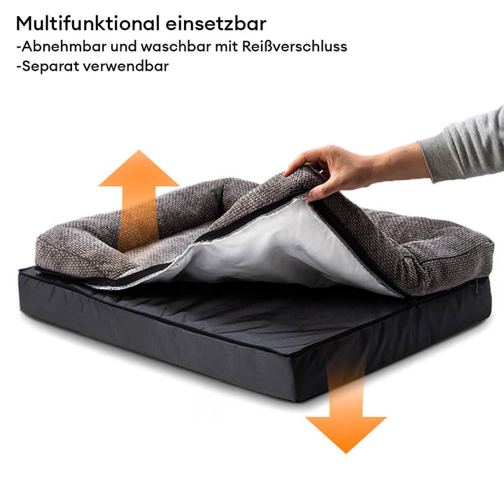 Orthopädisches Eckbett für grosse Hunde. Stützendes, waschbares Hundebett für Senioren.