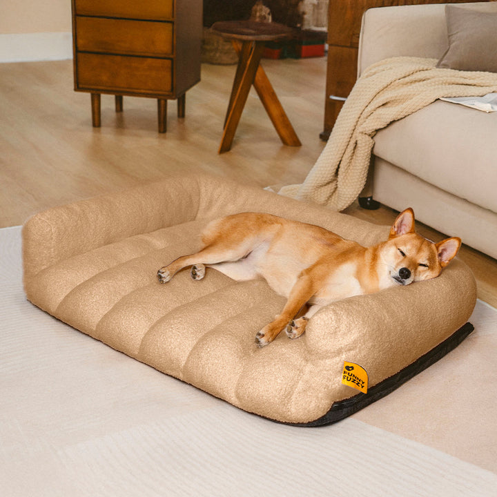 Das orthopädische Eckhundebett bietet Komfort, Stützfunktion & Kopfstütze für das Wohlbefinden Ihres Hundes.