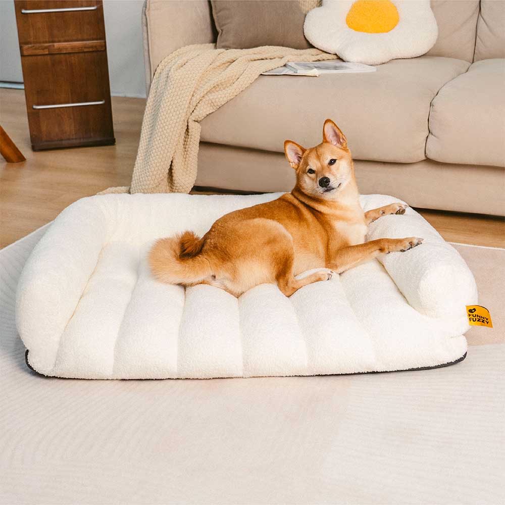 Komfortables orthopädisches Hundebett mit Kopfstütze & starker Stützfunktion für gesunden Schlaf Ihres Hundes.