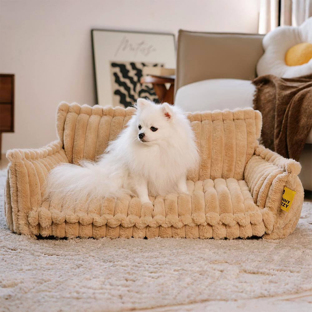 Plüsch-Hundebett Snoozy Dream, orthopädisch, flauschig, ideal für große Rassen.