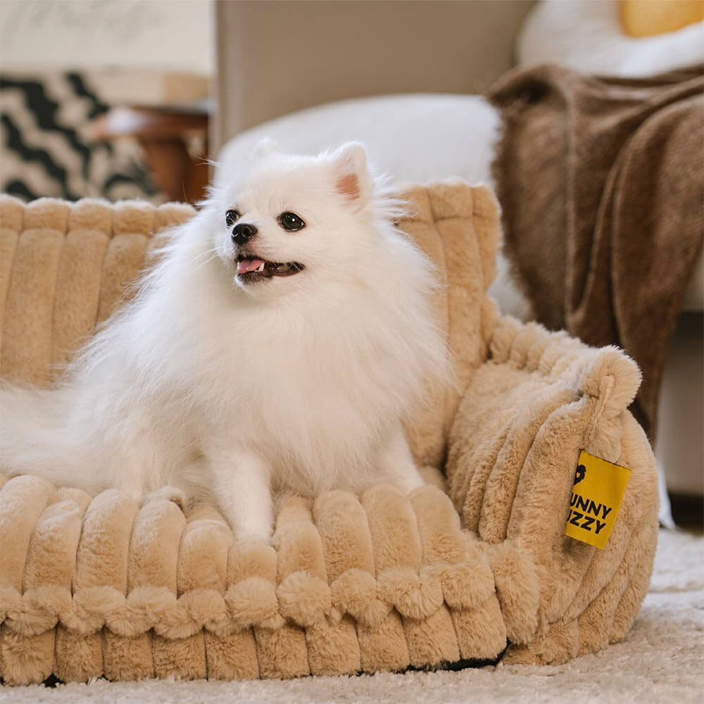 Orthopädisches Tierbett für große Hunde, plüschig, weich, fördert tiefen Schlaf.