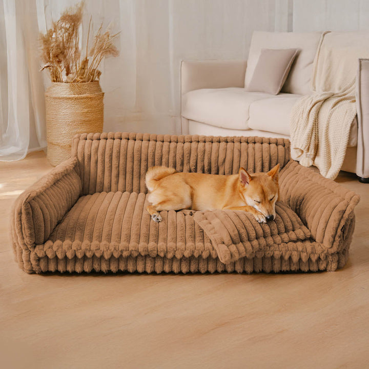 Gemütliches orthopädisches Hundebett, flauschig, waschbar, für große Hunde & Katzen.