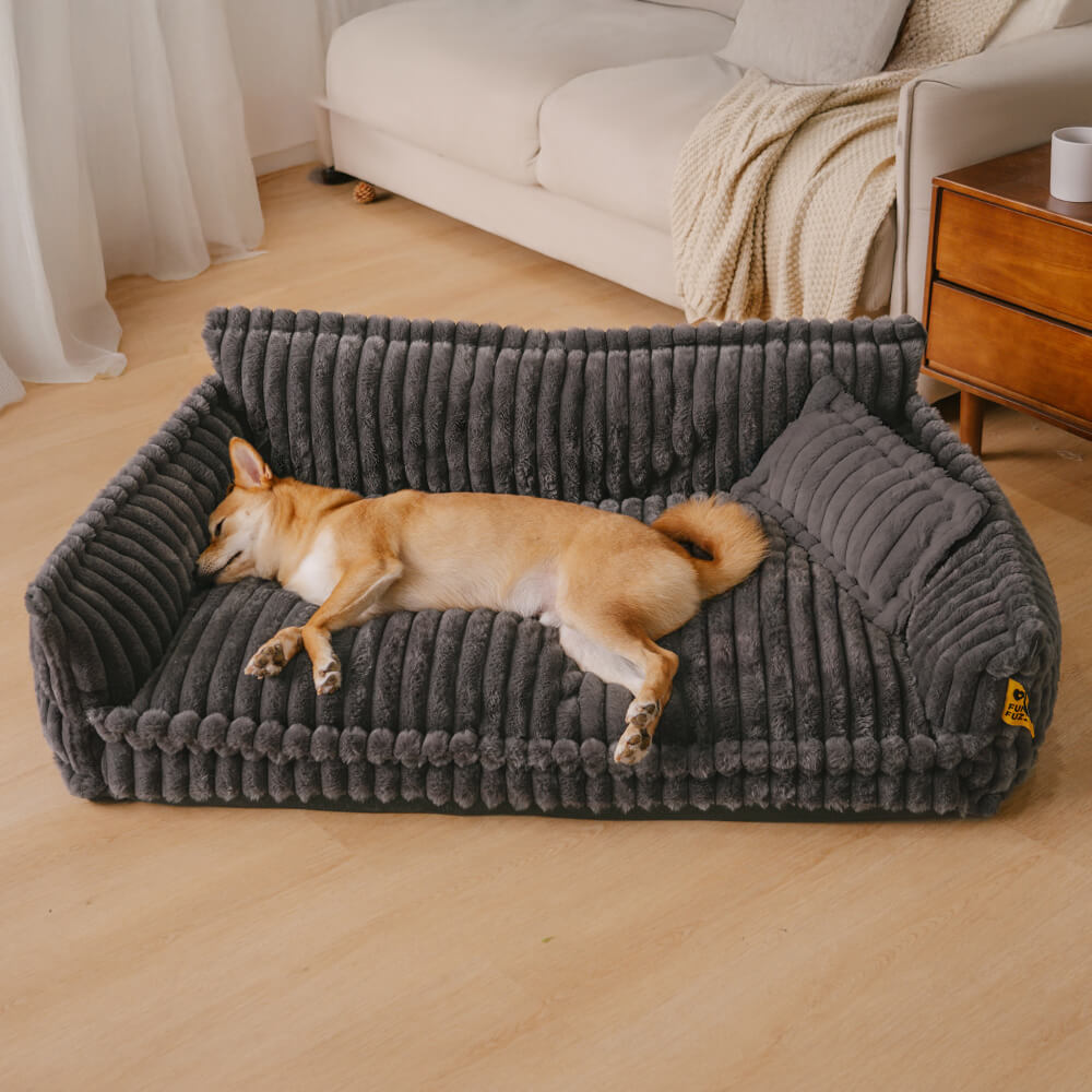 Großes orthopädisches Hundesofa für Komfort und Entspannung, flauschig & langlebig.