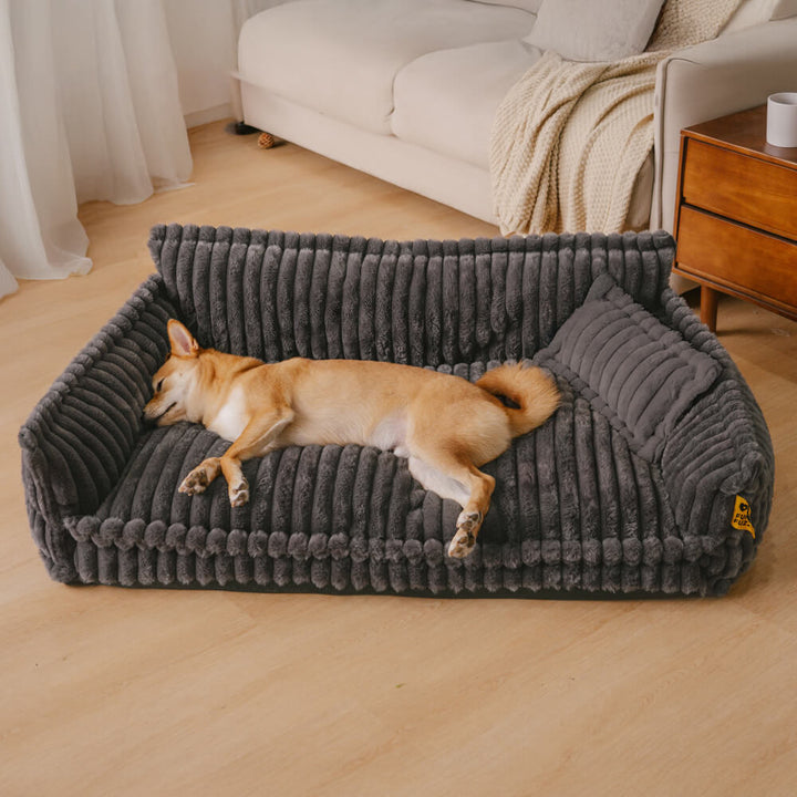 Großes orthopädisches Hundesofa für Komfort und Entspannung, flauschig & langlebig.