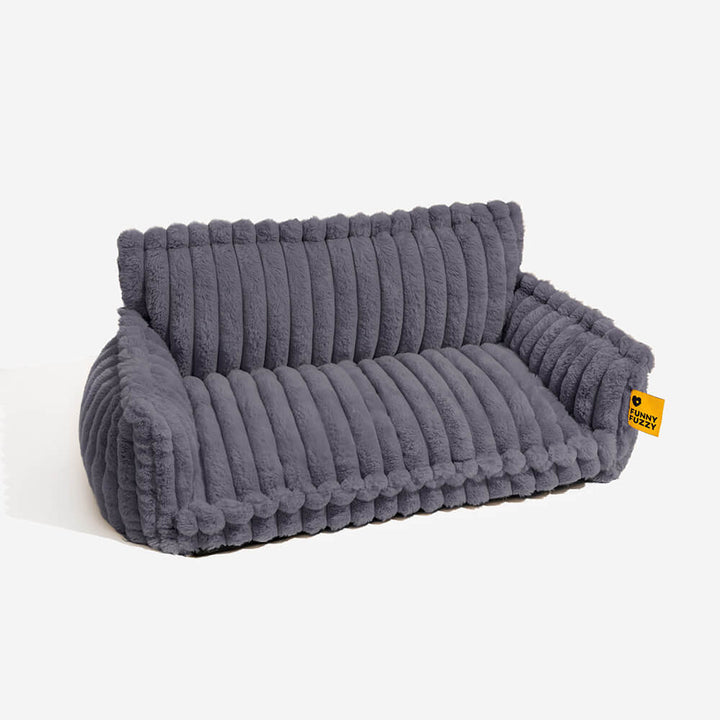 Langlebiges orthopädisches Hundesofa, flauschig, waschbar, für entspannte Haustiere.