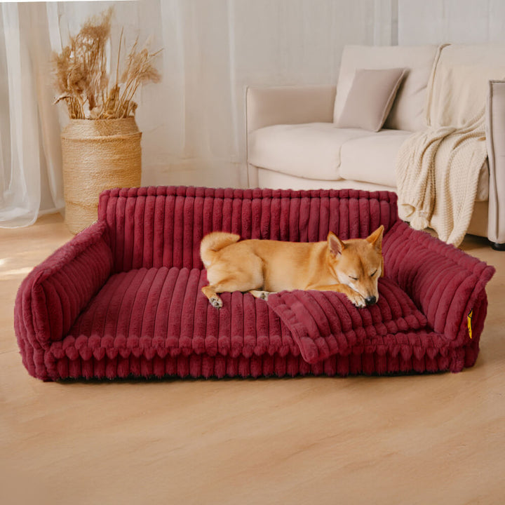 Langlebiges Hundebett Snoozy Dream, orthopädisch und flauschig für große Hunde.