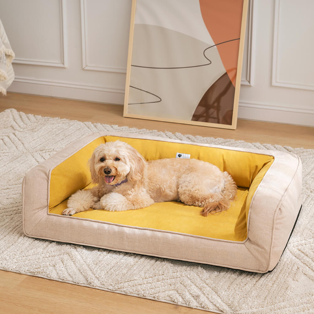 Luxuriöses orthopädisches Hundebett für tiefe Entspannung und gesunde Gelenke.