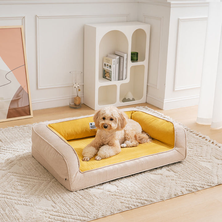 Gelenkschonendes orthopädisches Hundebett mit Memory-Schaum für optimalen Schlafkomfort.