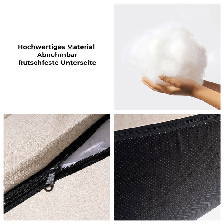 Modernes orthopädisches Hundebett, abnehmbarer Bezug, waschbar, für Hygiene & Gelenkentlastung.