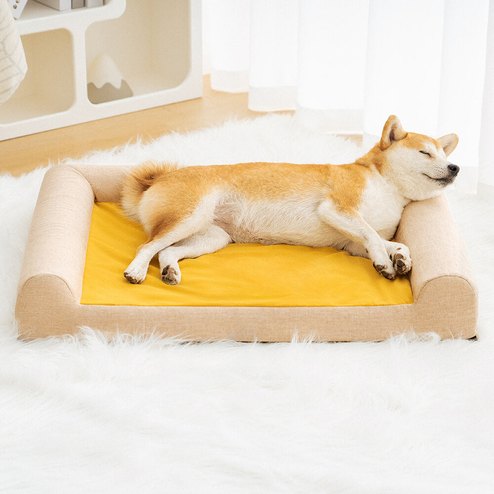 Waschbares orthopädisches Hundebett, ideale Hundeliege für Gelenkentlastung.